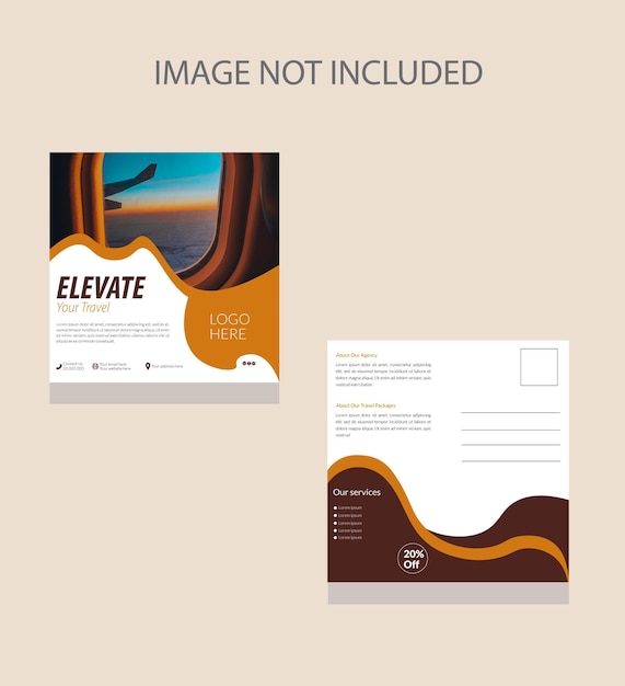 diseño vectorial de tarjetas postales de viaje plantilla de targetas postales corporativas de viaje