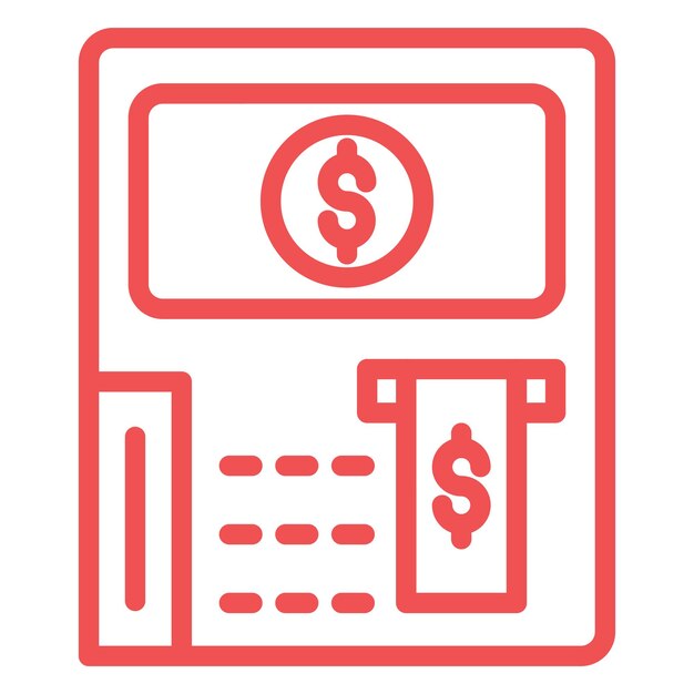 Diseño vectorial Tasa de cajeros automáticos Estilo del icono