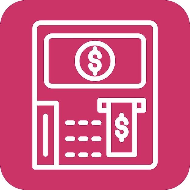 Diseño vectorial Tasa de cajeros automáticos Estilo del icono
