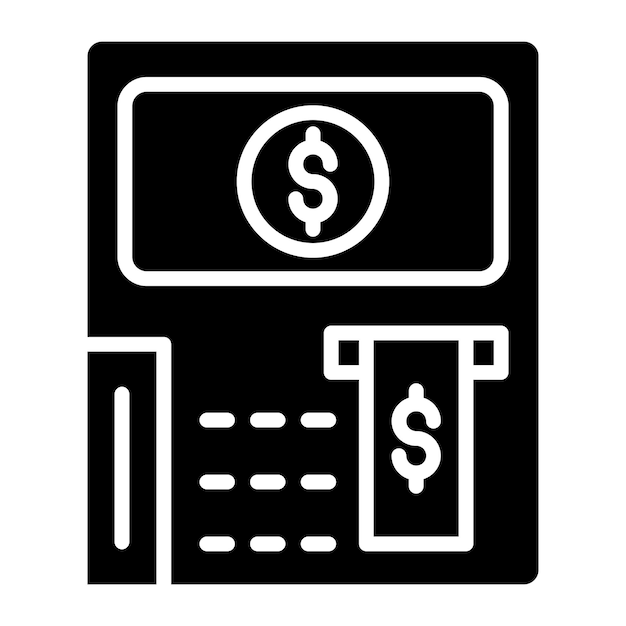 Diseño vectorial Tasa de cajeros automáticos Estilo del icono