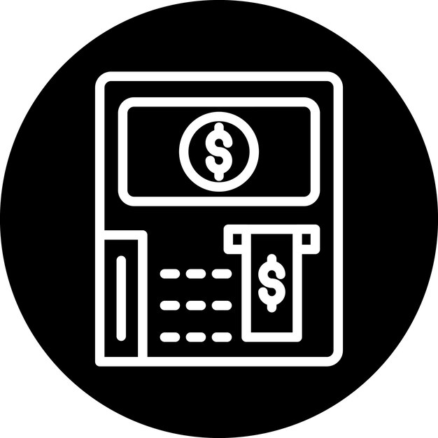 Diseño vectorial Tasa de cajeros automáticos Estilo del icono