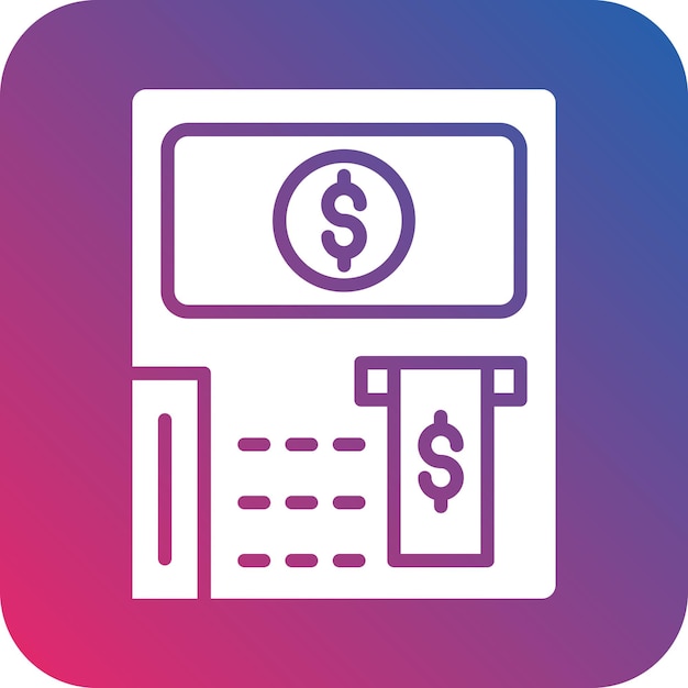 Diseño vectorial Tasa de cajeros automáticos Estilo del icono