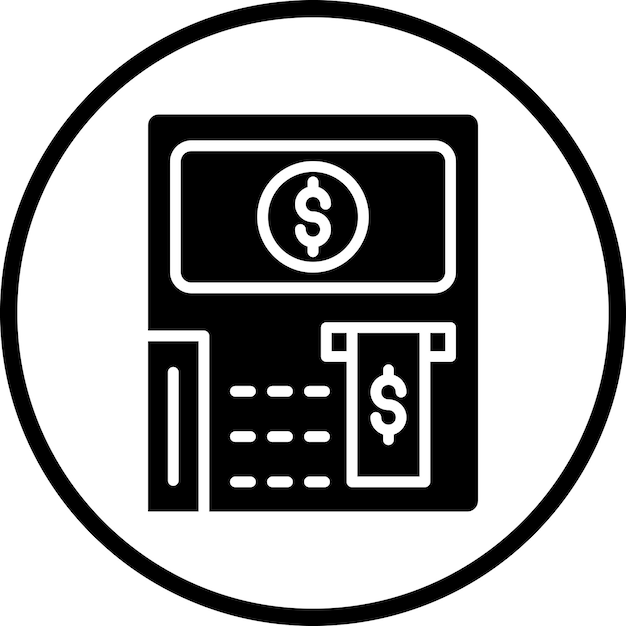 Diseño vectorial Tasa de cajeros automáticos Estilo del icono