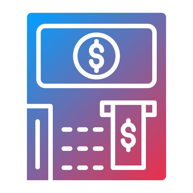 Diseño vectorial Tasa de cajeros automáticos Estilo del icono