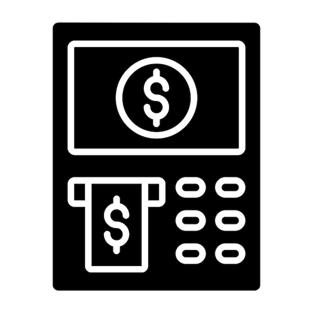 Diseño vectorial Tasa de cajeros automáticos Estilo del icono
