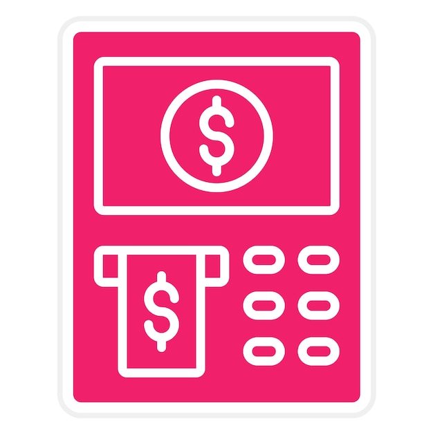 Diseño vectorial Tasa de cajeros automáticos Estilo del icono