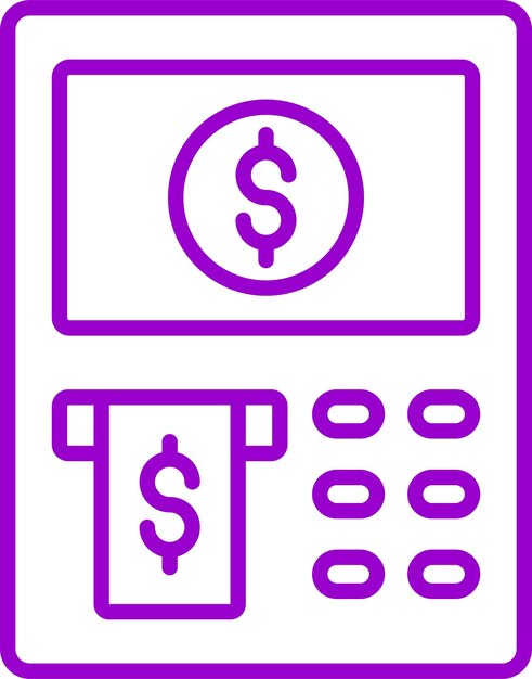 Diseño vectorial Tasa de cajeros automáticos Estilo del icono