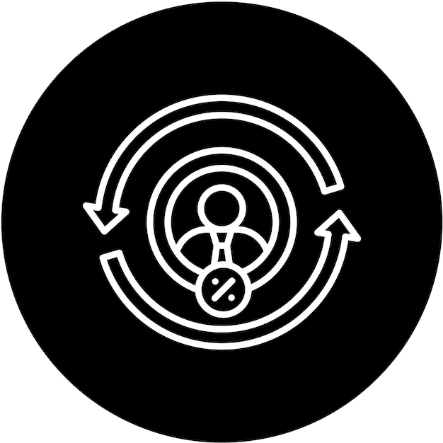 Diseño vectorial Tasa de retención de clientes Estilo del icono