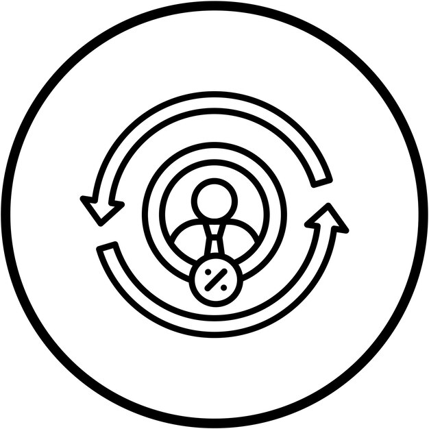 Diseño vectorial Tasa de retención de clientes Estilo del icono