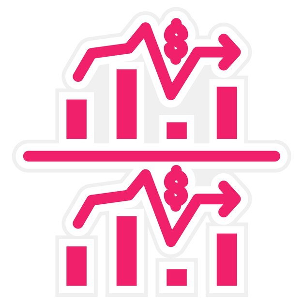 Diseño vectorial de tasas de cambio competitivas Estilo del icono