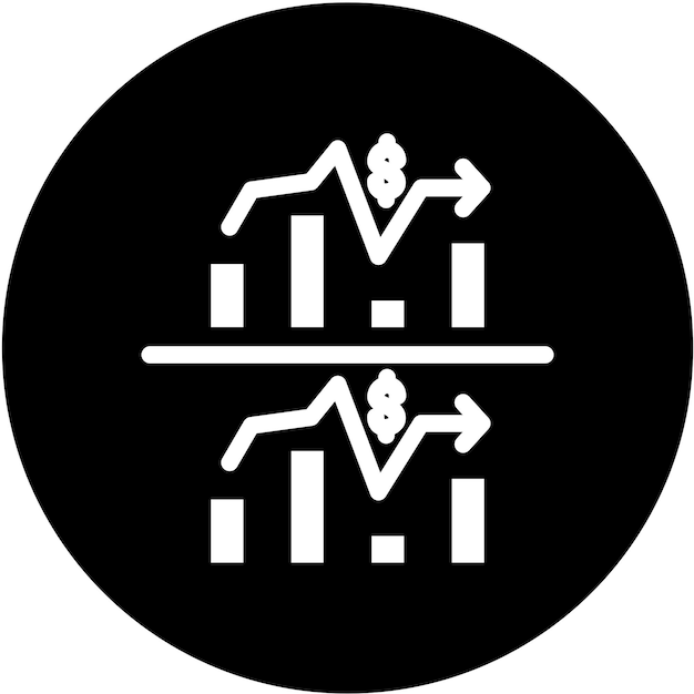 Diseño vectorial de tasas de cambio competitivas Estilo del icono