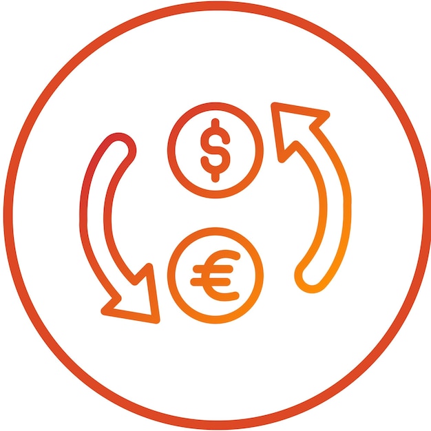 Diseño vectorial de las tasas de cambio de divisas Estilo del icono