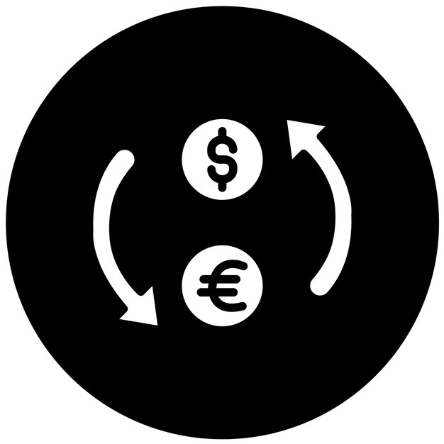 Diseño vectorial de las tasas de cambio de divisas Estilo del icono