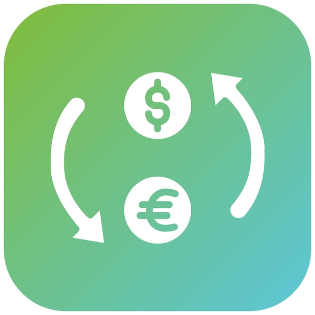 Diseño vectorial de las tasas de cambio de divisas Estilo del icono