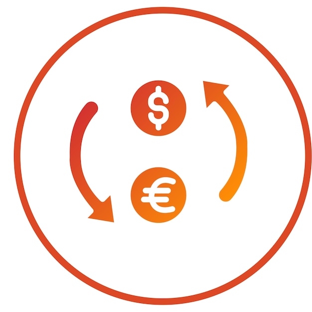 Diseño vectorial de las tasas de cambio de divisas Estilo del icono