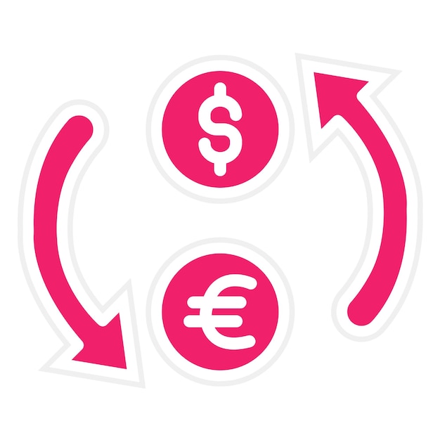Diseño vectorial de las tasas de cambio de divisas Estilo del icono