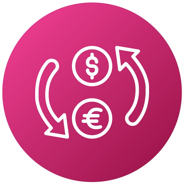 Diseño vectorial de las tasas de cambio de divisas Estilo del icono