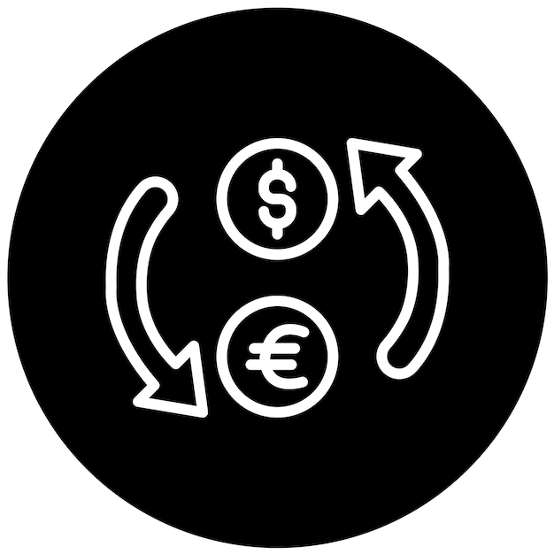 Diseño vectorial de las tasas de cambio de divisas Estilo del icono