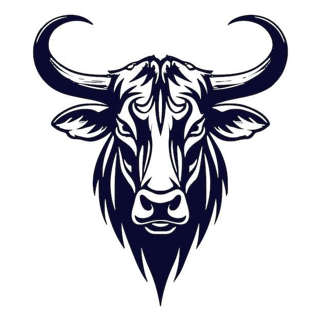 Diseño vectorial de tatuaje de toro