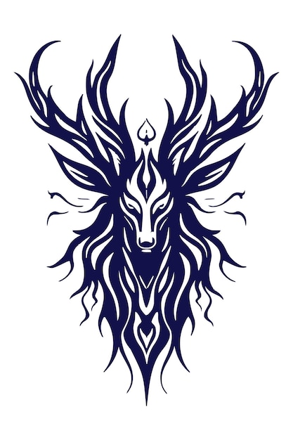 Diseño vectorial de tatuajes tribales de ciervos
