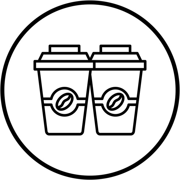 Diseño vectorial de tazas de café Estilo de icono