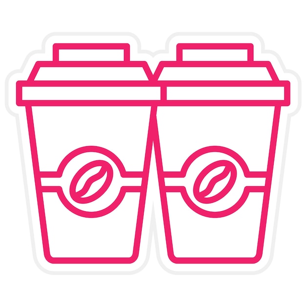 Diseño vectorial de tazas de café Estilo de icono