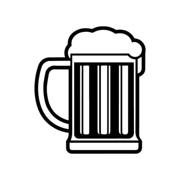 Diseño vectorial de tazas de cerveza Silueta de taza de cerveza