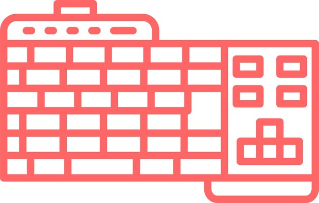 Diseño vectorial del teclado de juegos Estilo del icono