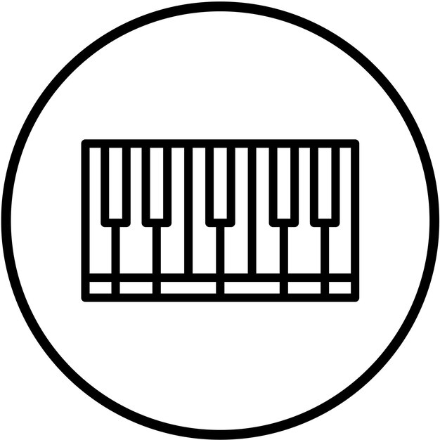 Diseño vectorial de las teclas de piano Estilo del icono