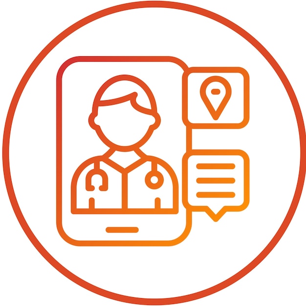 Diseño vectorial Telemedicina Estilo de icono de visita