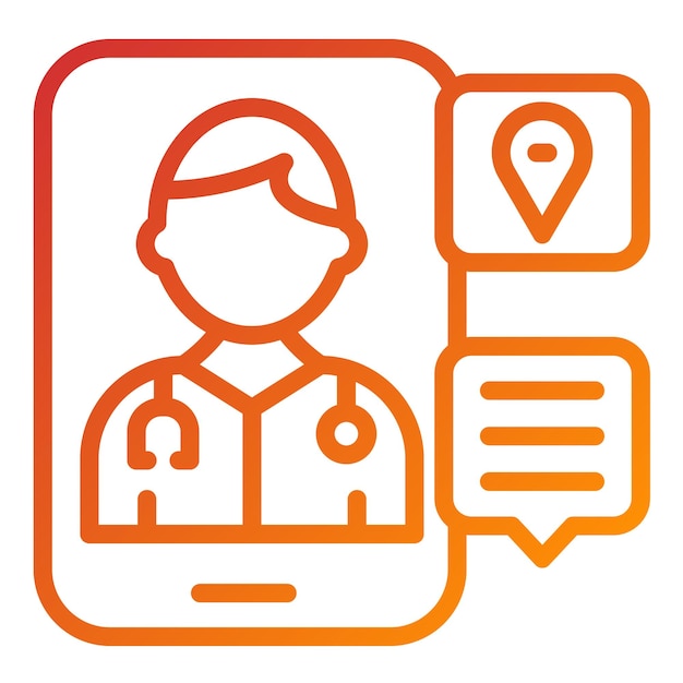 Diseño vectorial Telemedicina Estilo de icono de visita