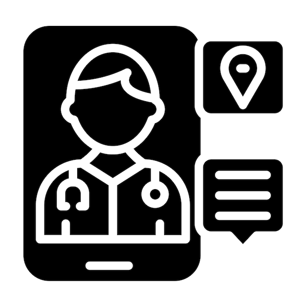 Diseño vectorial Telemedicina Estilo de icono de visita