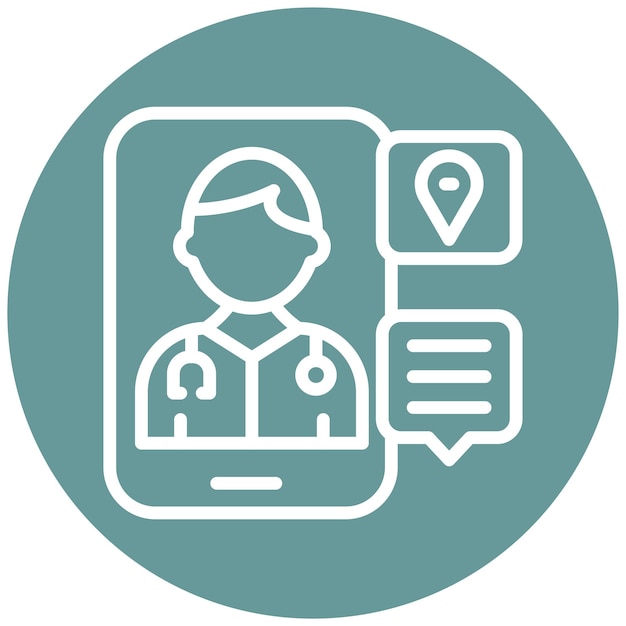Diseño vectorial Telemedicina Estilo de icono de visita
