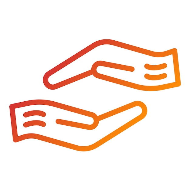 Diseño vectorial Teniendo las manos Estilo de icono