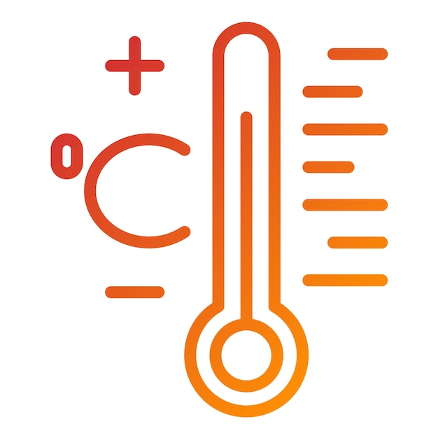 Diseño vectorial del termómetro Celsius Estilo del icono