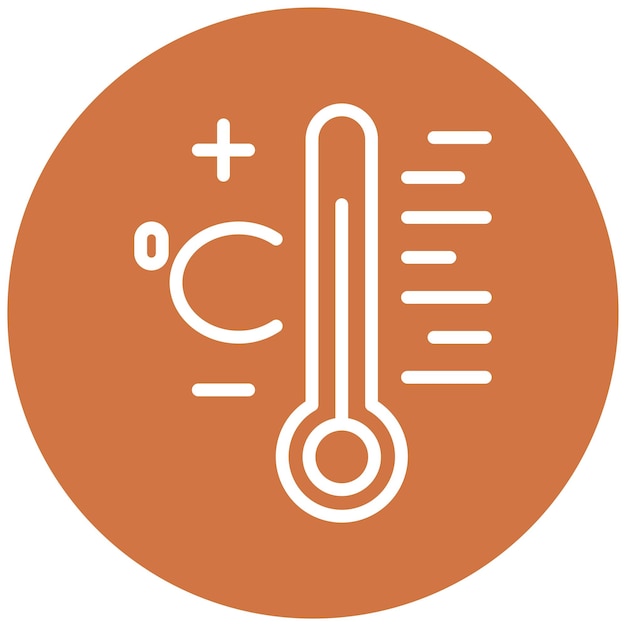 Diseño vectorial del termómetro Celsius Estilo del icono