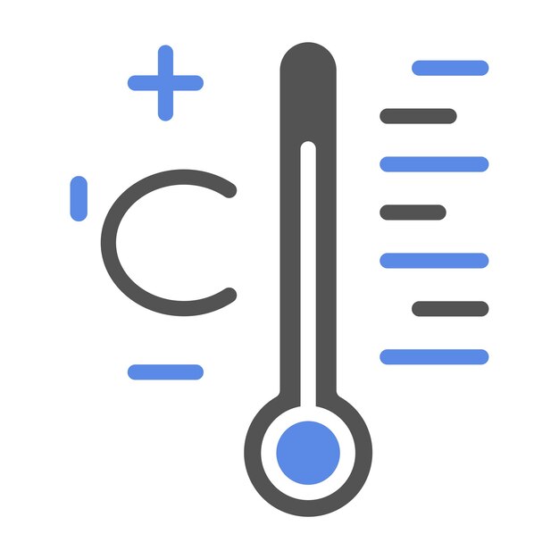 Diseño vectorial del termómetro Celsius Estilo del icono