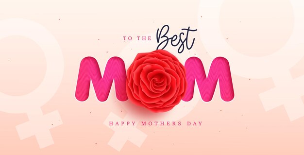 Diseño vectorial de texto del día de la madre feliz. El mejor texto de saludo de mamá para el día de la madre y el día de la mujer.