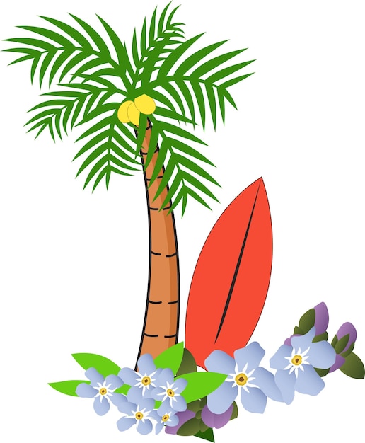 Diseño vectorial de tiempo de verano elementos de playa coloridos en fondo blanco Ilustración vectorial