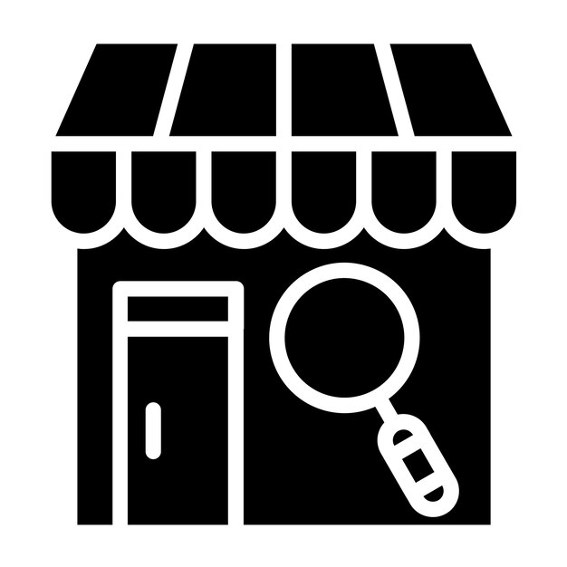 Diseño vectorial tienda y explorar el estilo de icono