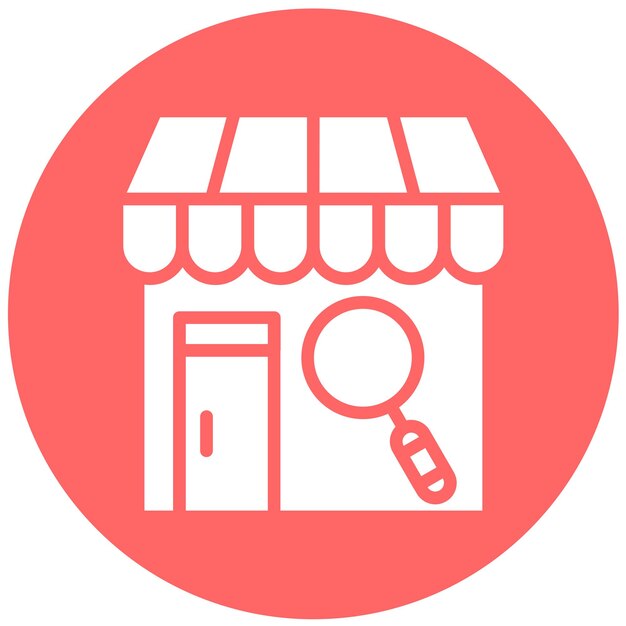 Diseño vectorial tienda y explorar el estilo de icono