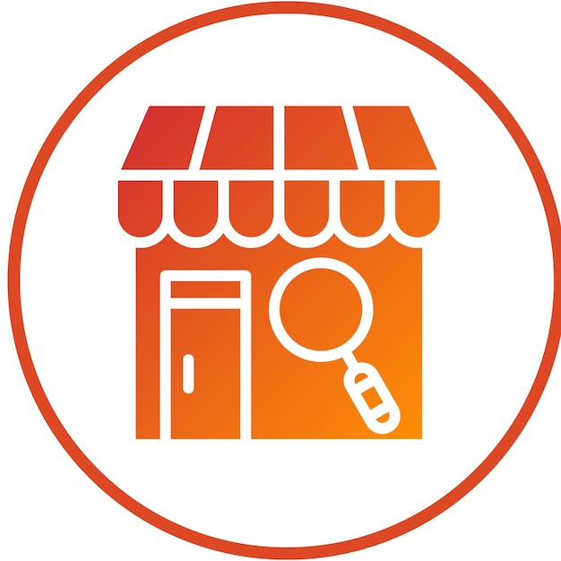 Diseño vectorial tienda y explorar el estilo de icono