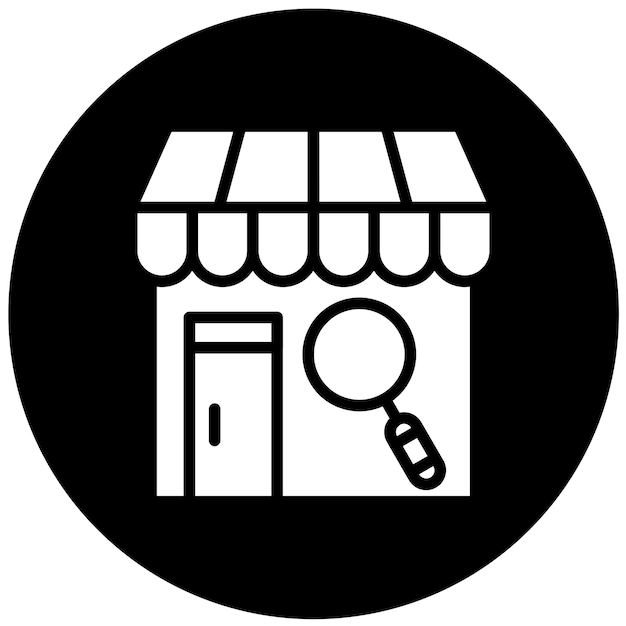 Diseño vectorial tienda y explorar el estilo de icono