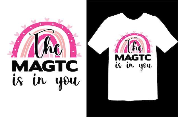 El diseño vectorial de la tipografía de la camiseta arco iris