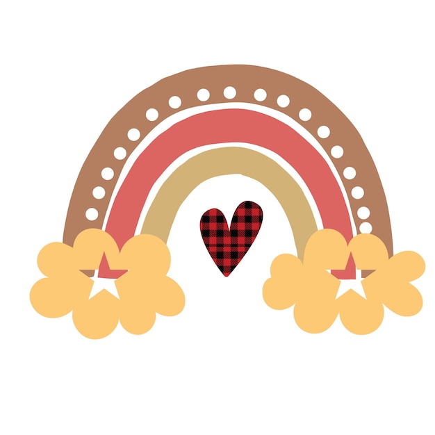 Diseño vectorial de tipografía de la camiseta Boho Rainbow Svg