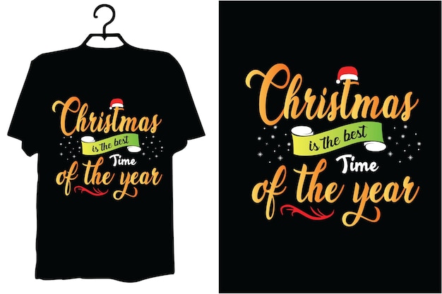 Diseño vectorial de tipografía de camisetas navideñas