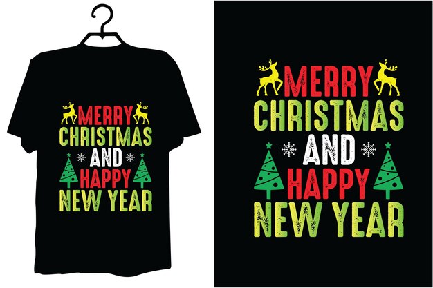 Diseño vectorial de tipografía de camisetas navideñas