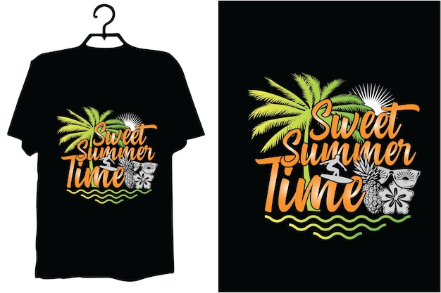 Diseño vectorial de tipografía de camisetas de verano
