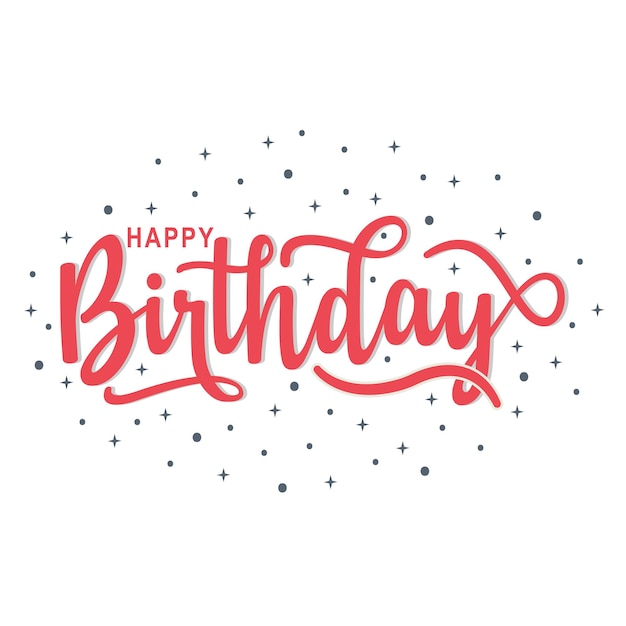 Diseño vectorial de tipografía de cumpleaños feliz Diseño de texto de cumpleaño feliz con estilo ahogado a mano