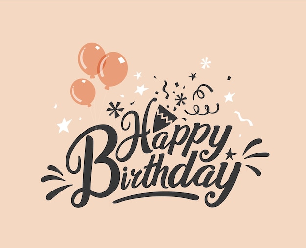 Diseño vectorial de tipografía de cumpleaños feliz para tarjetas de felicitación y carteles